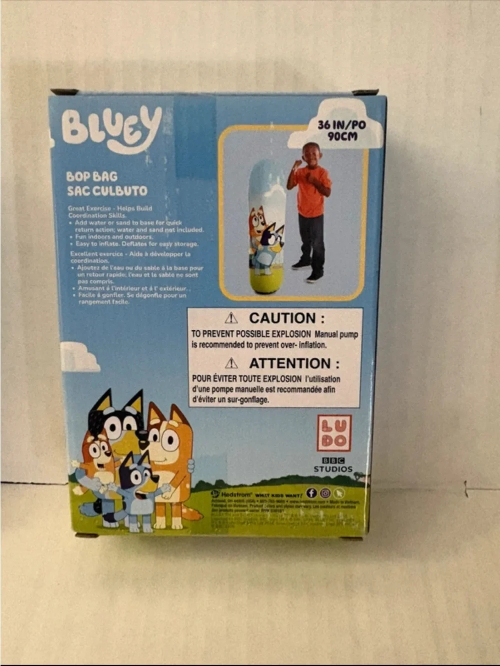 Bluey Blue Inflatable Bop Bag by Strom - Kids Toy 36” height